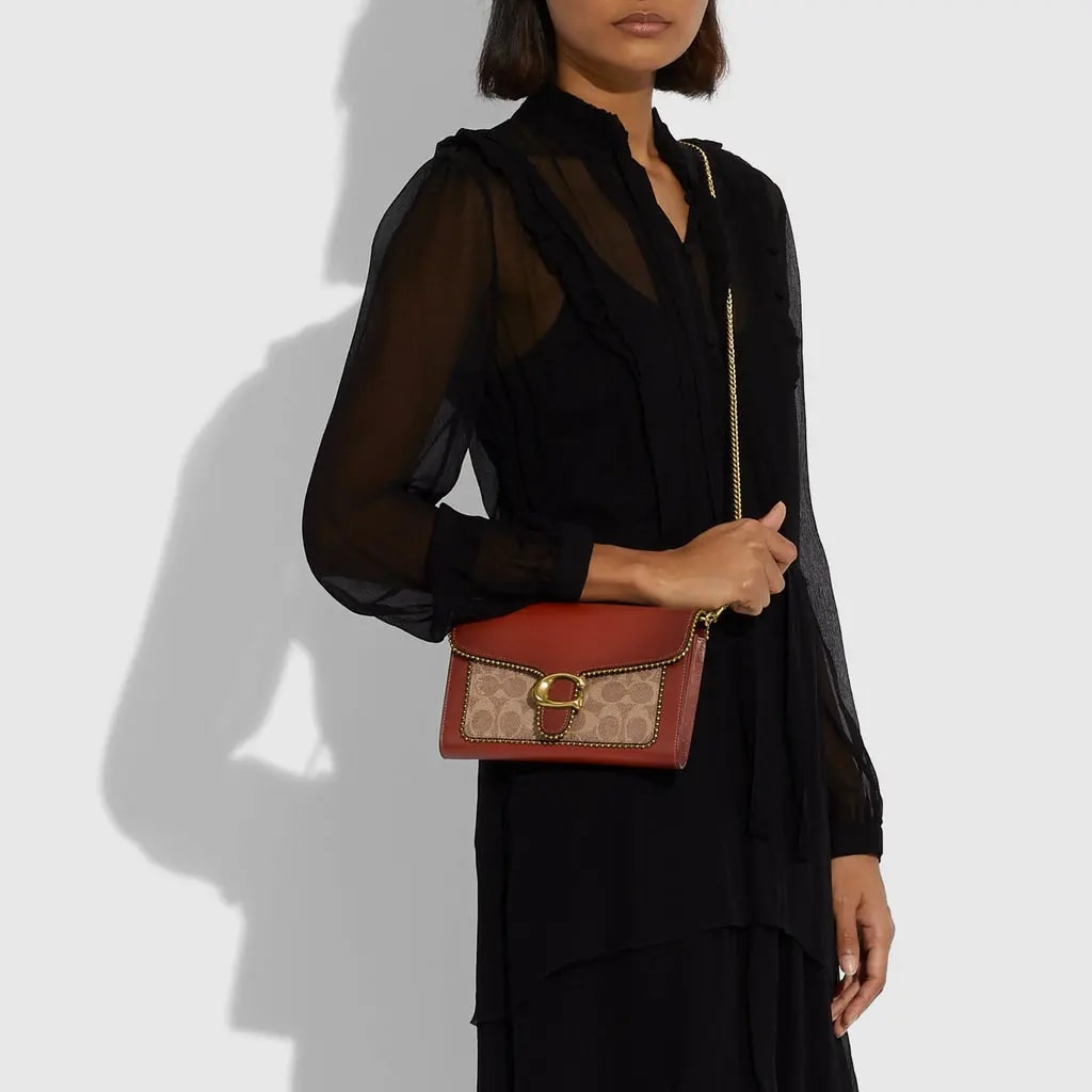 Túi Coach Tabby Chain Clutch 'Red Brown' 6909-B4NQ4 — ảnh 2