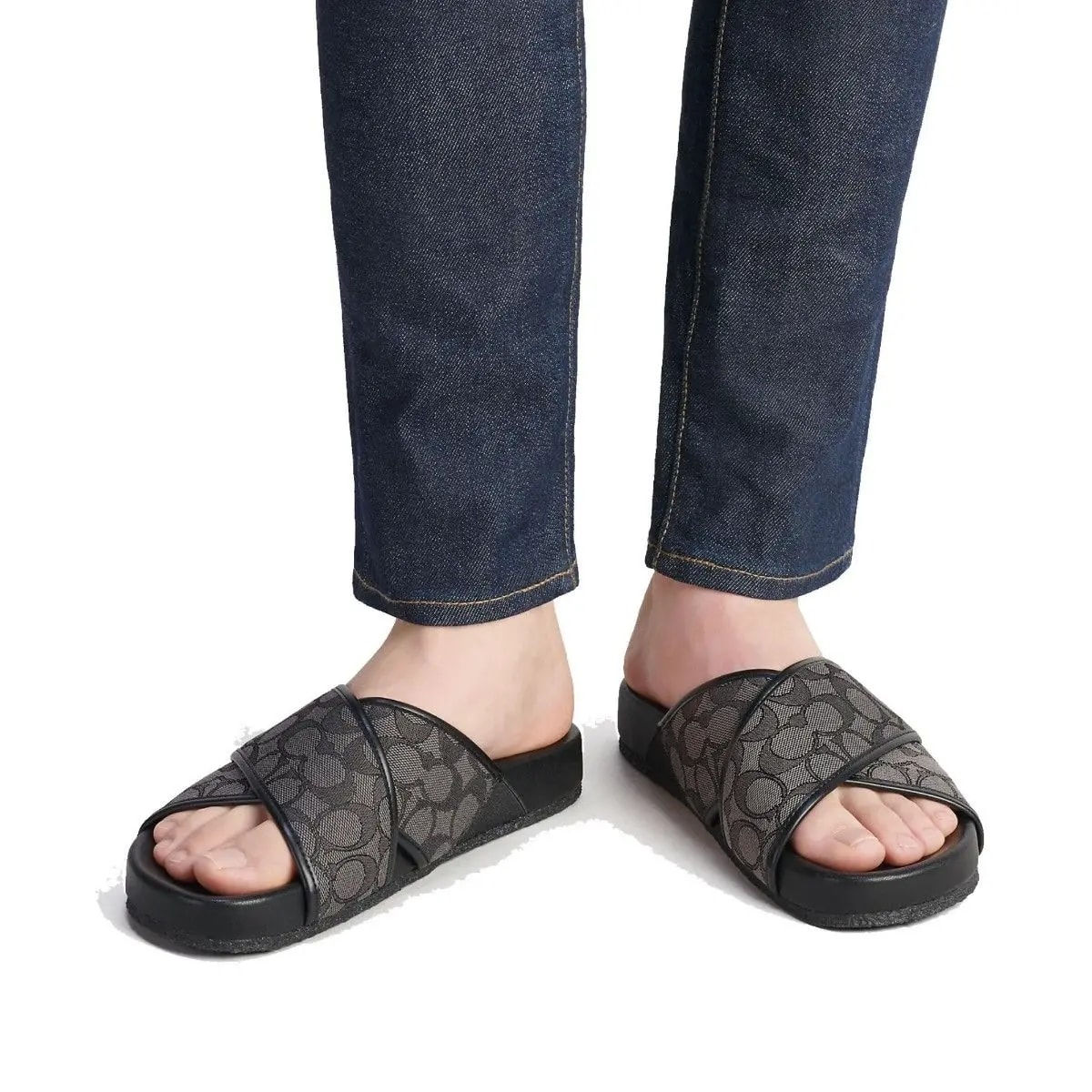 Dép Coach Signature Sandals 'Black' CA158-CQBK — ảnh 2