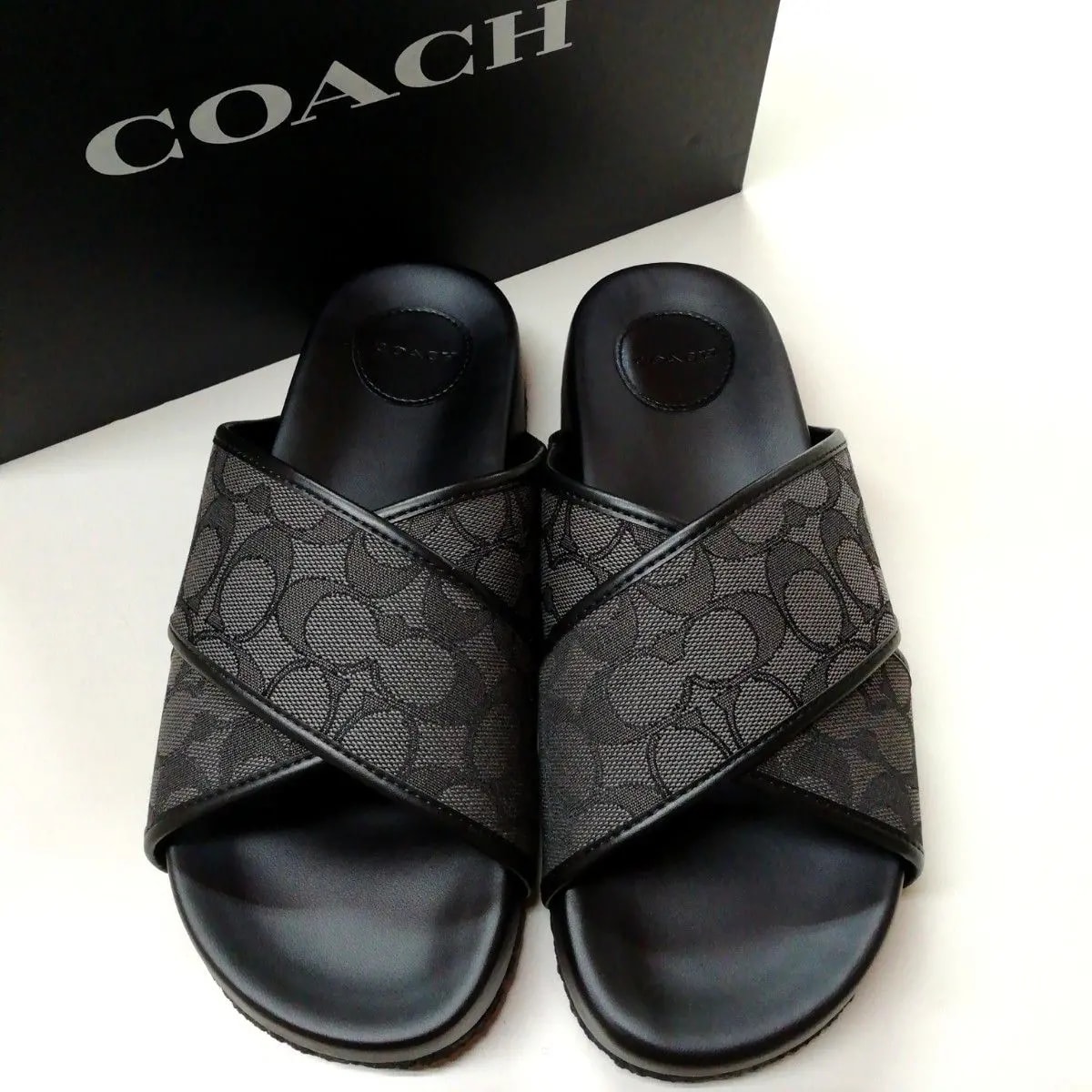 Dép Coach Signature Sandals 'Black' CA158-CQBK — ảnh 4