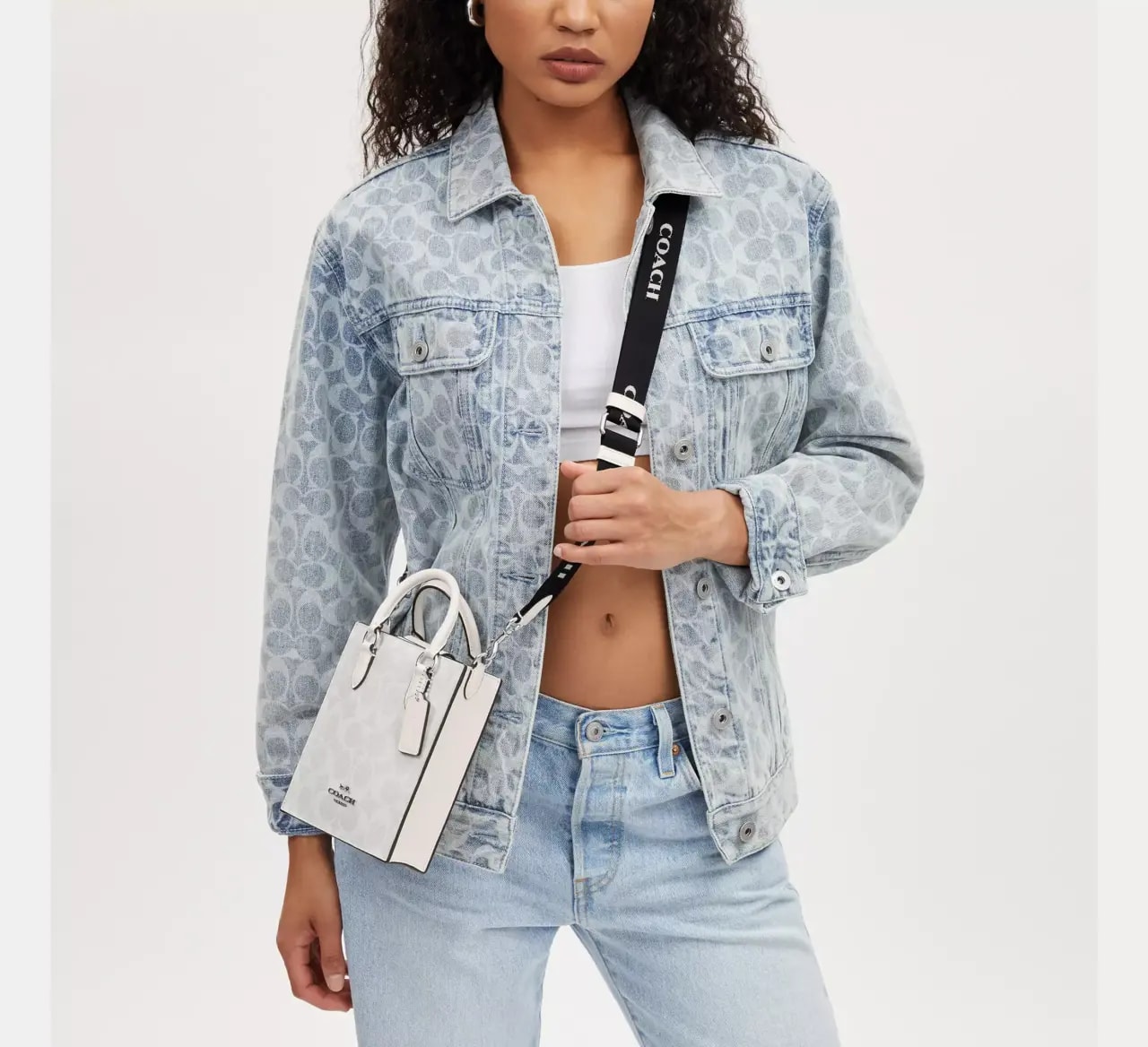 Túi Coach North South Mini Tote In Signature Canvas 'White' CP011-SVVS5 — ảnh 2