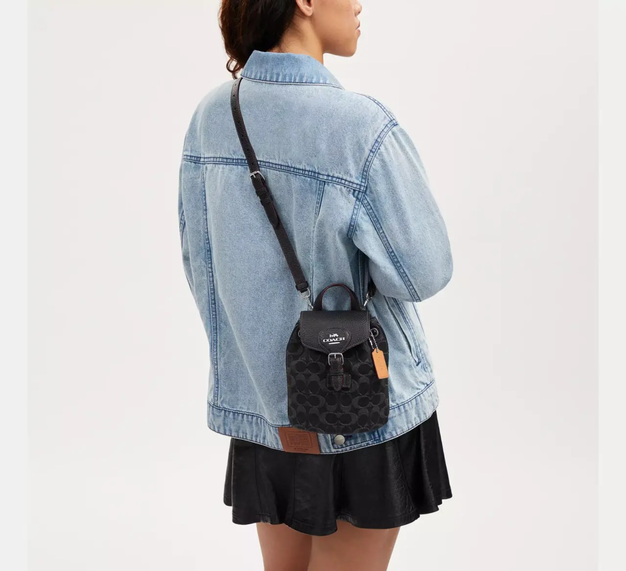 Balo Coach Amelia Convertible Denim 'Black' CP106-SVBK — ảnh 3