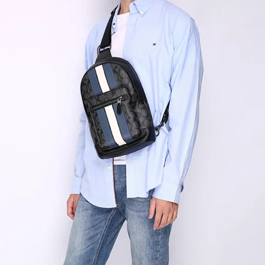 Túi Coach West 20 Shoulder Bag 'Blue White' F2999-QBOH0 — ảnh 3