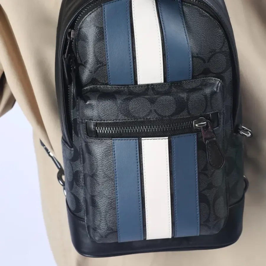 Túi Coach West 20 Shoulder Bag 'Blue White' F2999-QBOH0 — ảnh 4