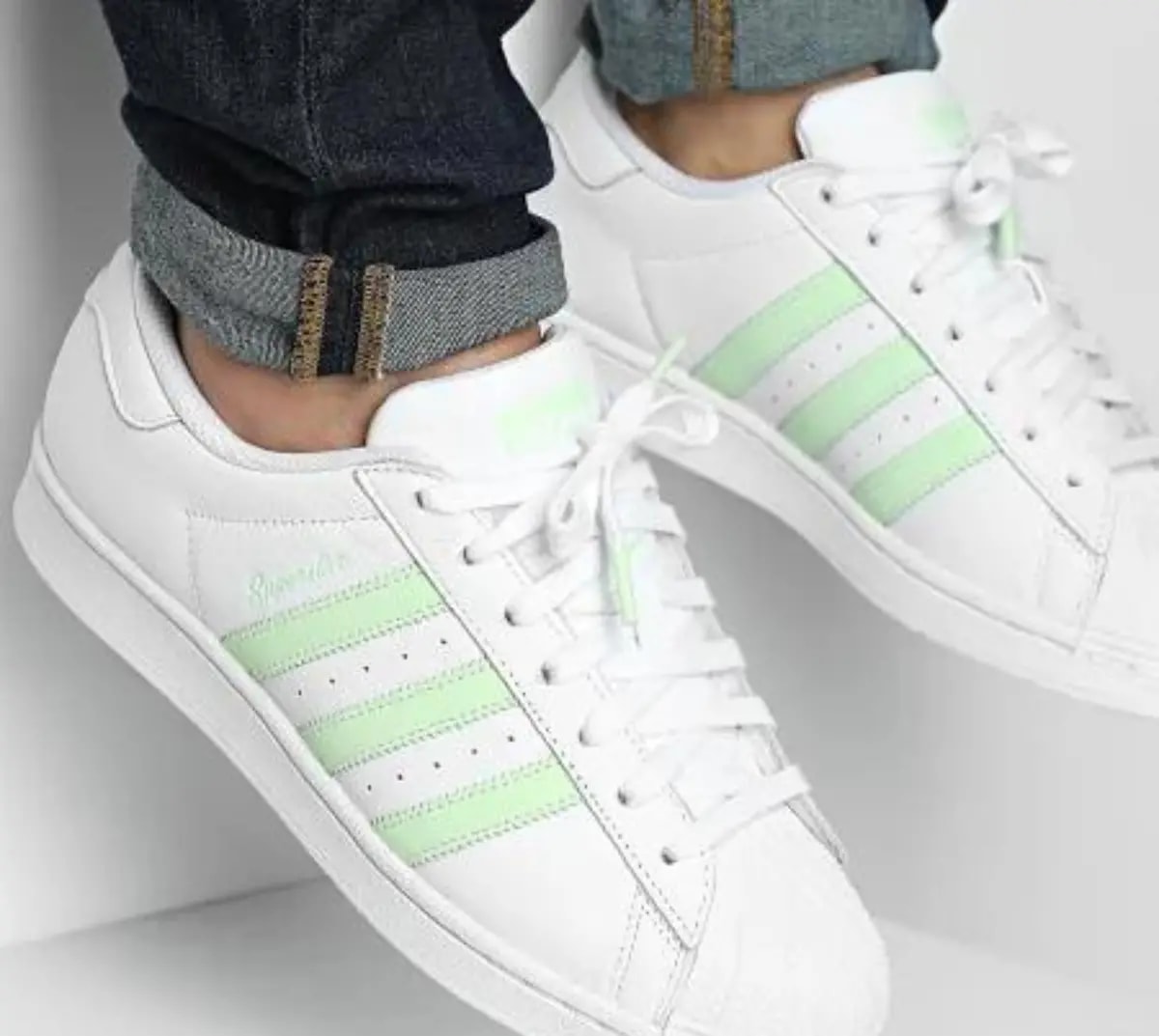 Giày Adidas Superstar 'White Green Spark' IE3005 — ảnh 5