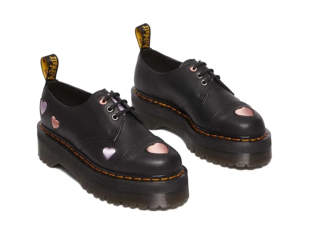 Giày Dr.Martens 1461 Leather Heart Platform 'Black' 30604001 — ảnh 4