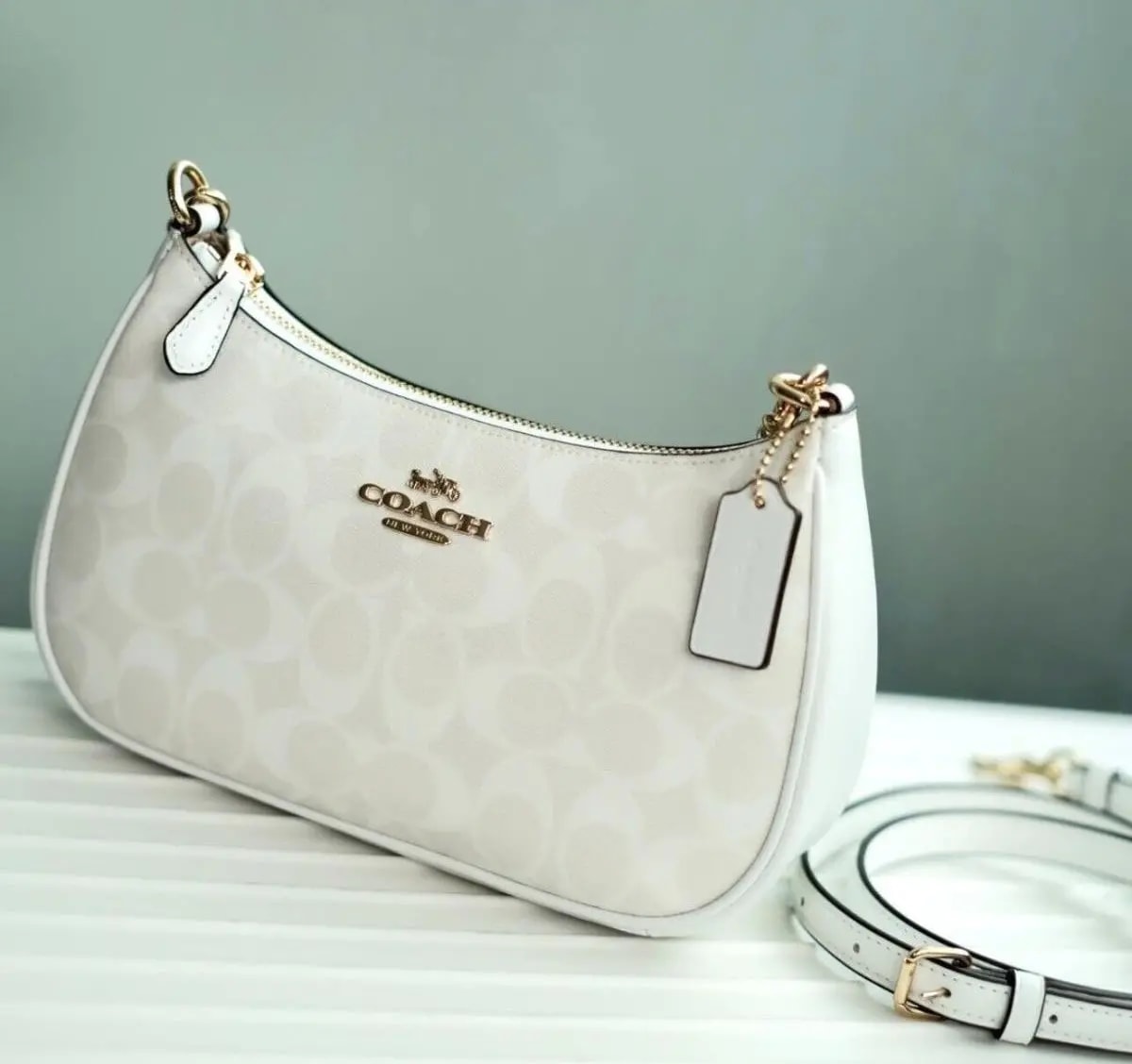 Túi Coach Terry Canvas Logo Shoulder Bag 'White' CA548-IMRFF — ảnh 5