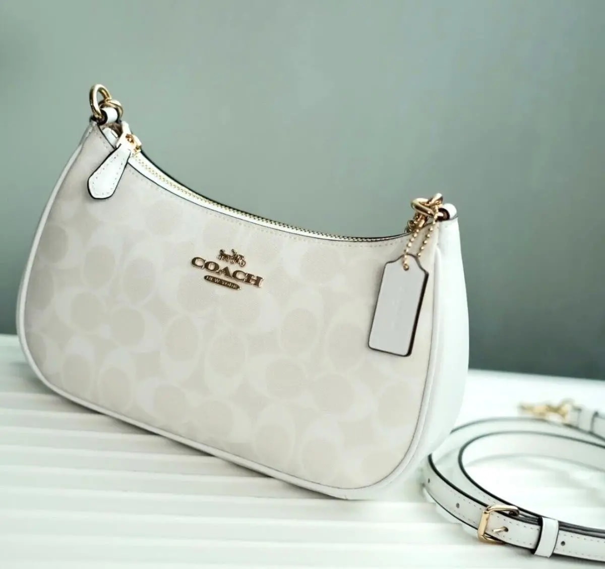 Túi Coach Terry Canvas Logo Shoulder Bag 'White' CA548-IMRFF — ảnh 3