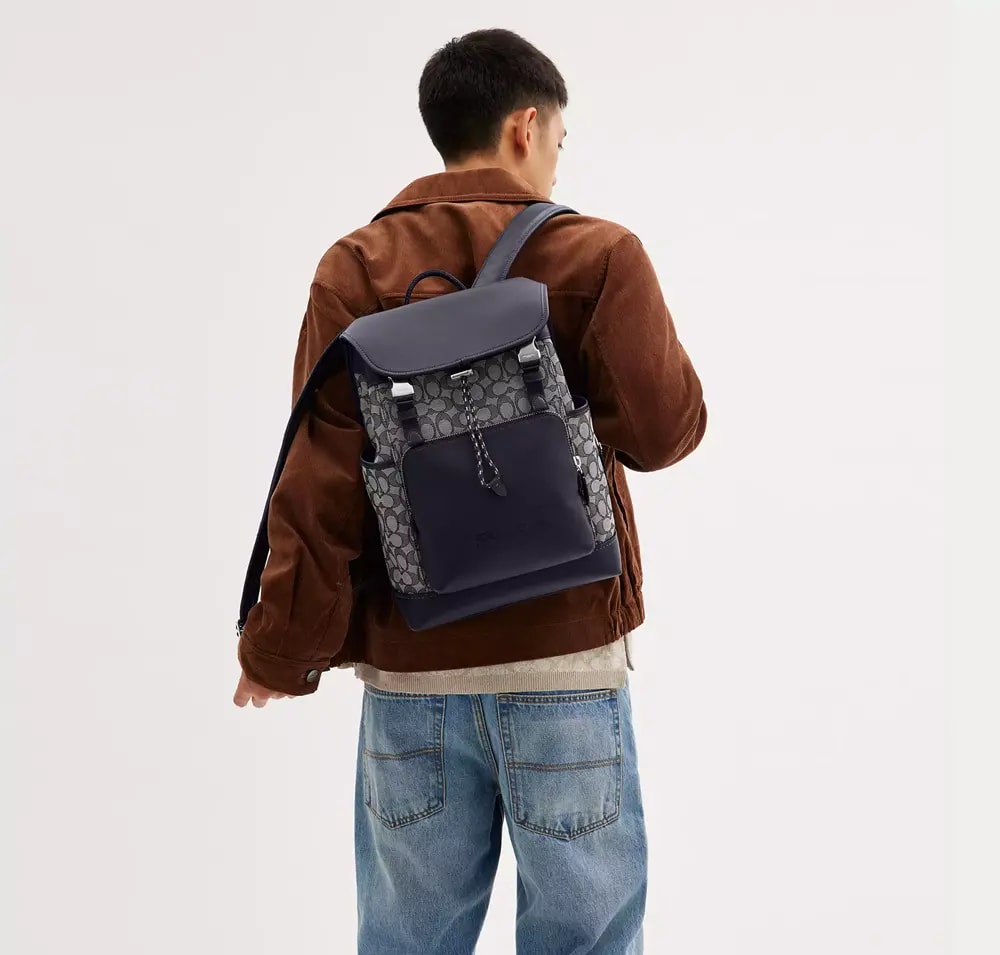 Balo Coach League Flap Jacquard 'Black' CC071-MI5 — ảnh 2