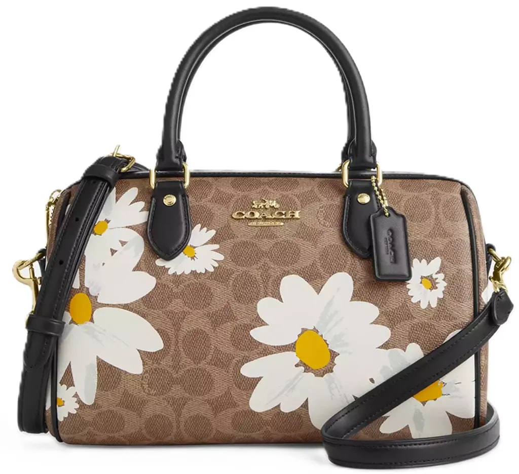 Túi Coach Rowan Satchel Canvas Floral Print 'Tan' CZ590-IMTAM