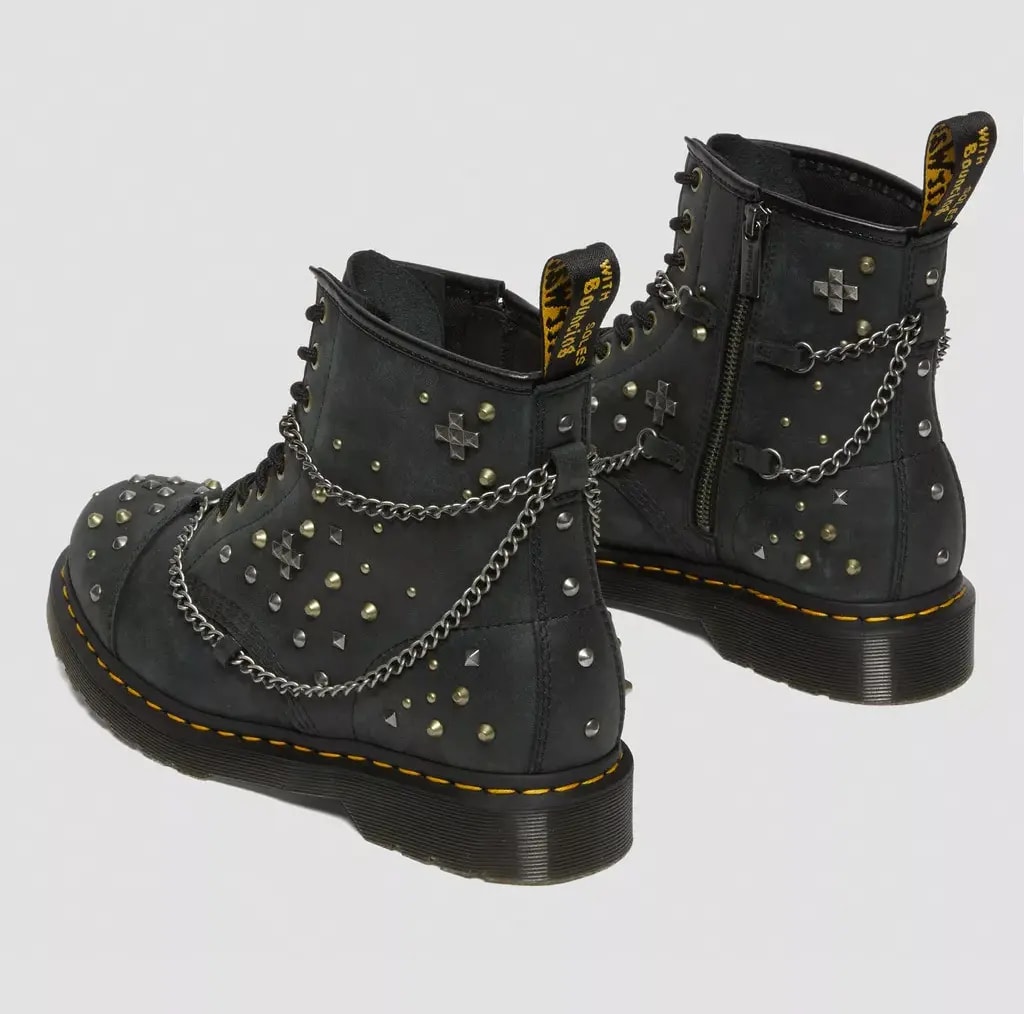Giày Dr. Martens 1460 Studded Chain Lace Up 'Black' 27776001 — ảnh 4