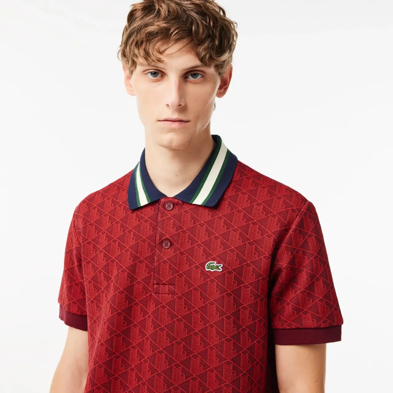 Áo Lacoste Polo Jacquard 'Red' DH1417-10-SWM — ảnh 3