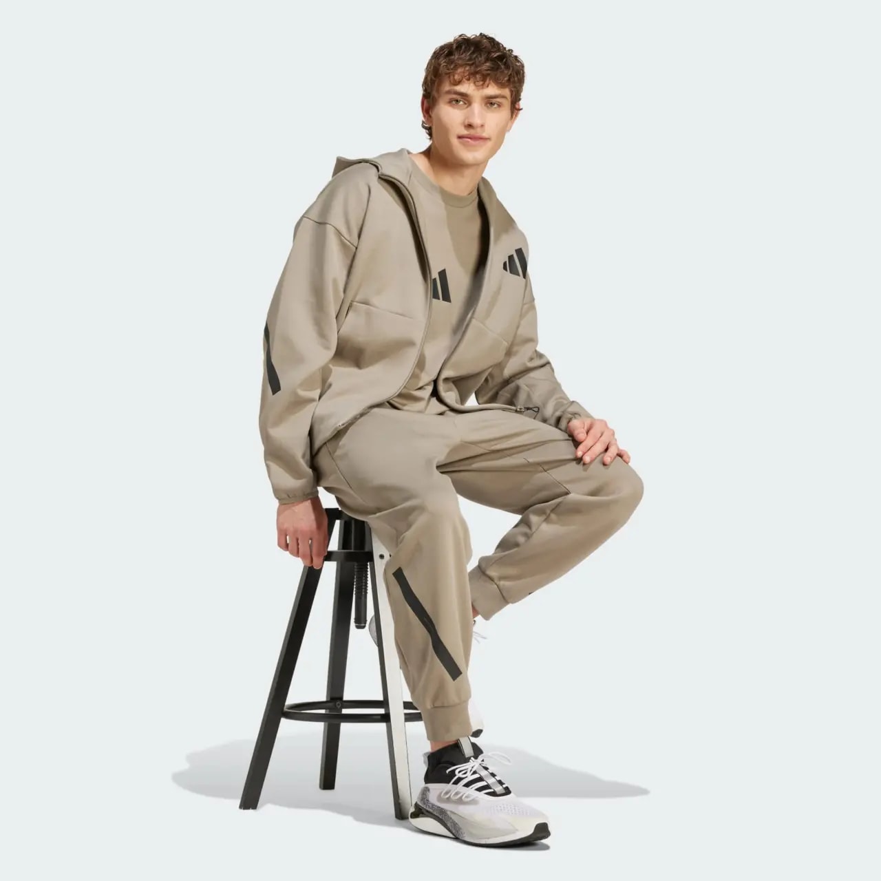 Áo Adidas ZNE Full Zip Hooded Track Jacket 'Brown' JD9600 — ảnh 2