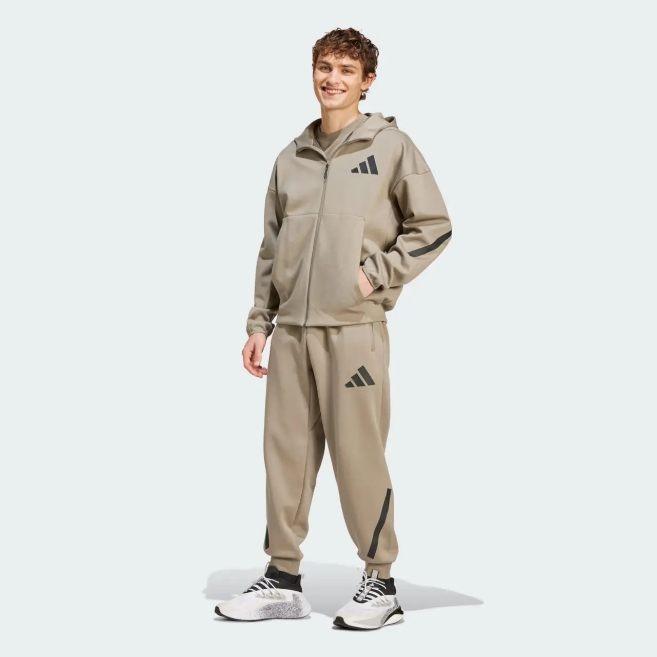 Áo Adidas ZNE Full Zip Hooded Track Jacket 'Brown' JD9600 — ảnh 4