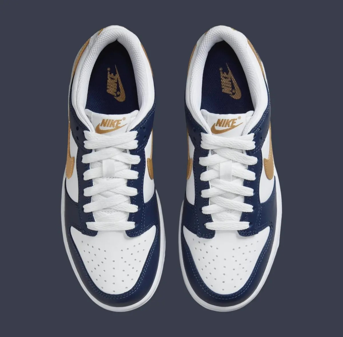 Giày Nike Dunk Low GS 'Midnight Navy Wheat' FB9109-111 — ảnh 4