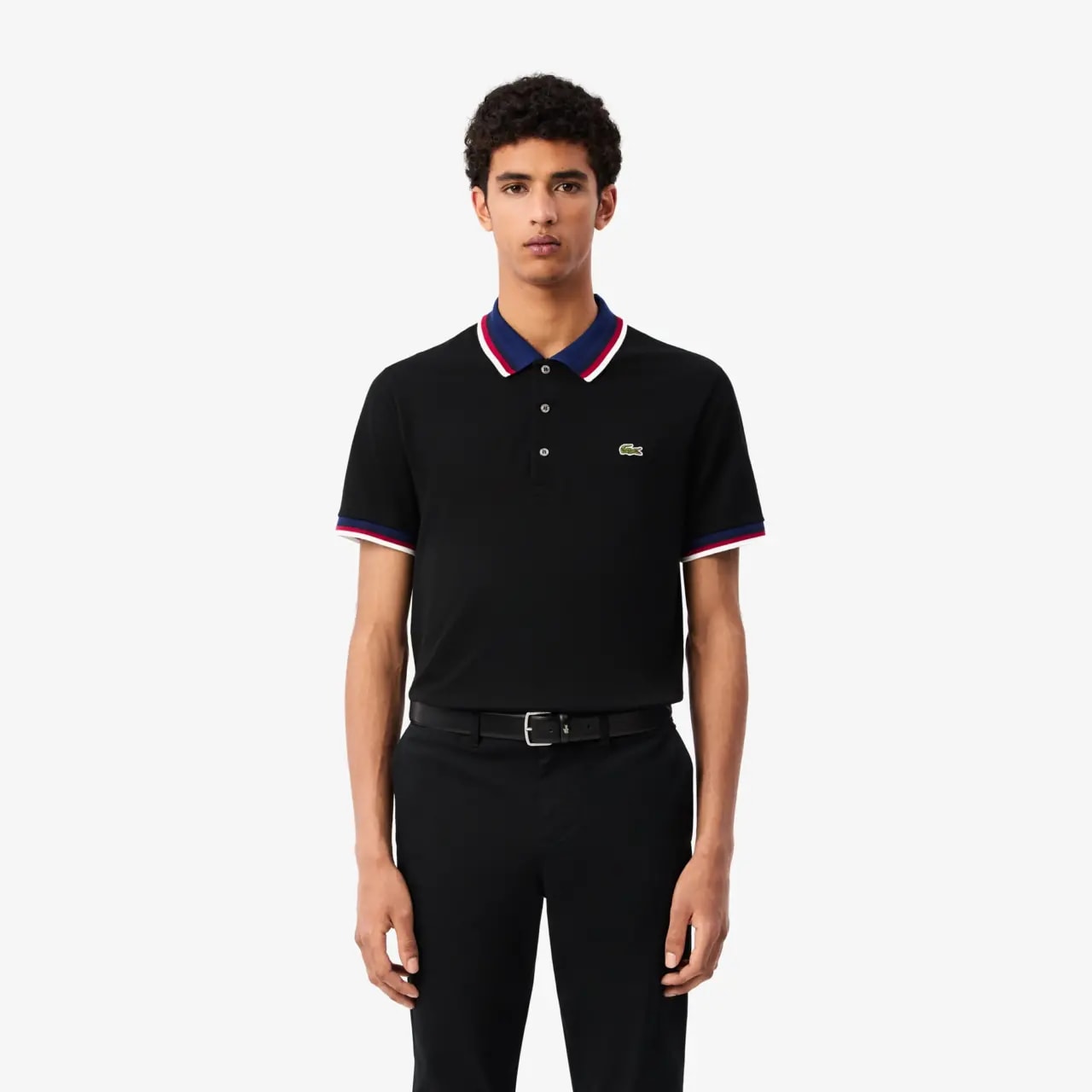 Áo Lacoste Regular Fit Stretch Mini Piqué 'Black' PH3461-51-031 — ảnh 3