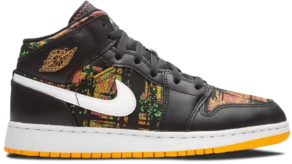 Giày Nike Air Jordan 1 Mid GS 'Black Laser Orange' 555112-003 — kich-thuoc: 36