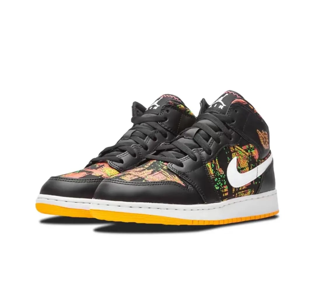 Giày Nike Air Jordan 1 Mid GS 'Black Laser Orange' 555112-003 — ảnh 5