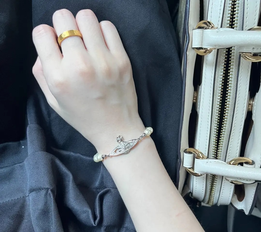 Vòng Tay Vivienne Westwood Relief Pearl 'Silver' 6103000102P131P131 — ảnh 2