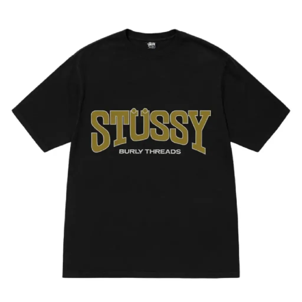 Áo Stussy Burly Threads 'Black' 1905027 — kich-thuoc: l
