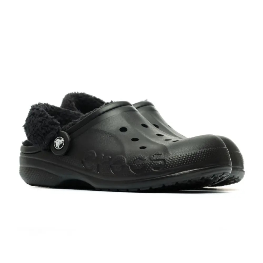 Dép Crocs Baya Lined Fuzz Strap Clog 'Black' 206633-060 — ảnh 2