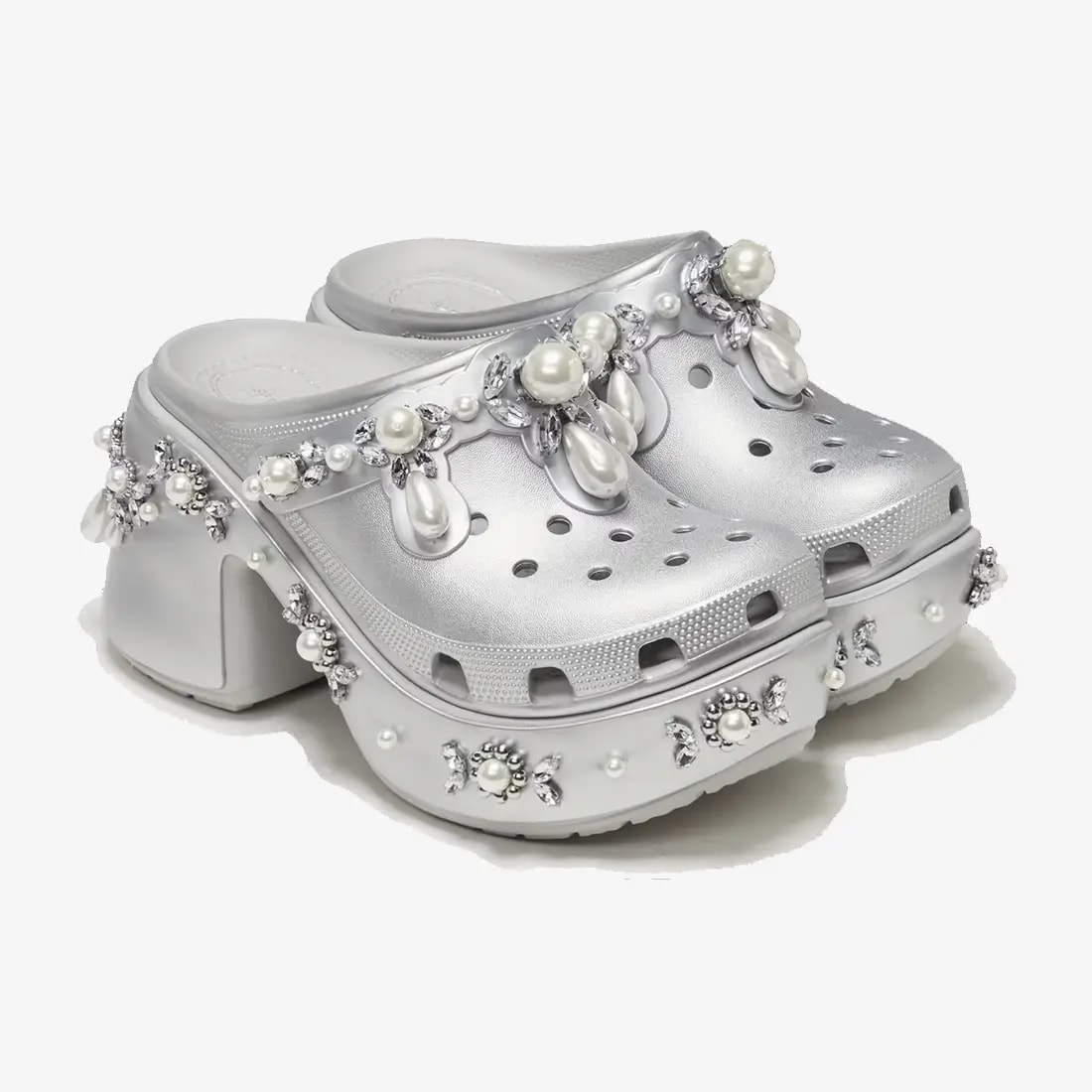 Dép Crocs Siren x Simone Rocha Clog 'Metallic Silver' 210646-041 — ảnh 5