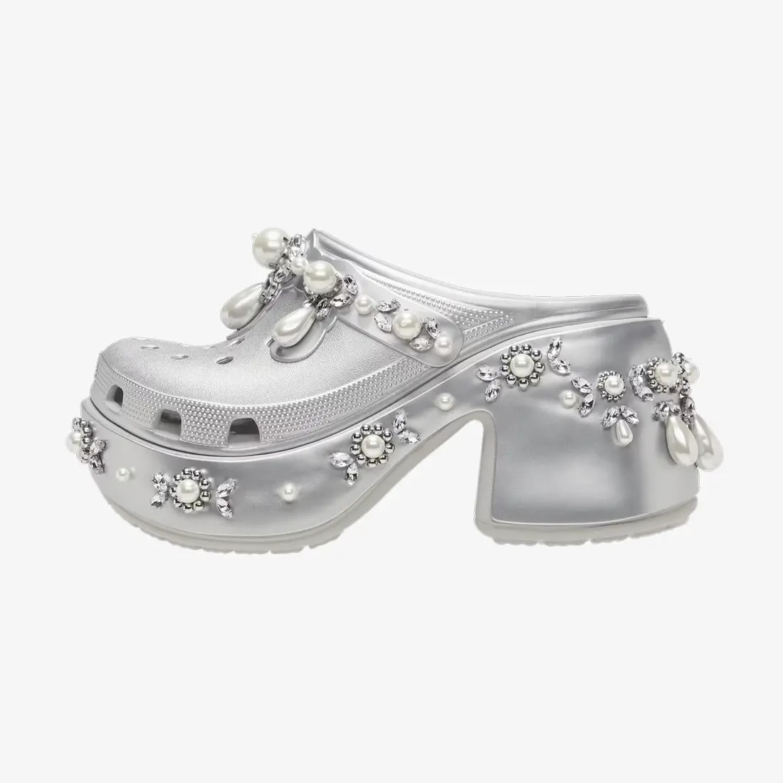 Dép Crocs Siren x Simone Rocha Clog 'Metallic Silver' 210646-041 — ảnh 4