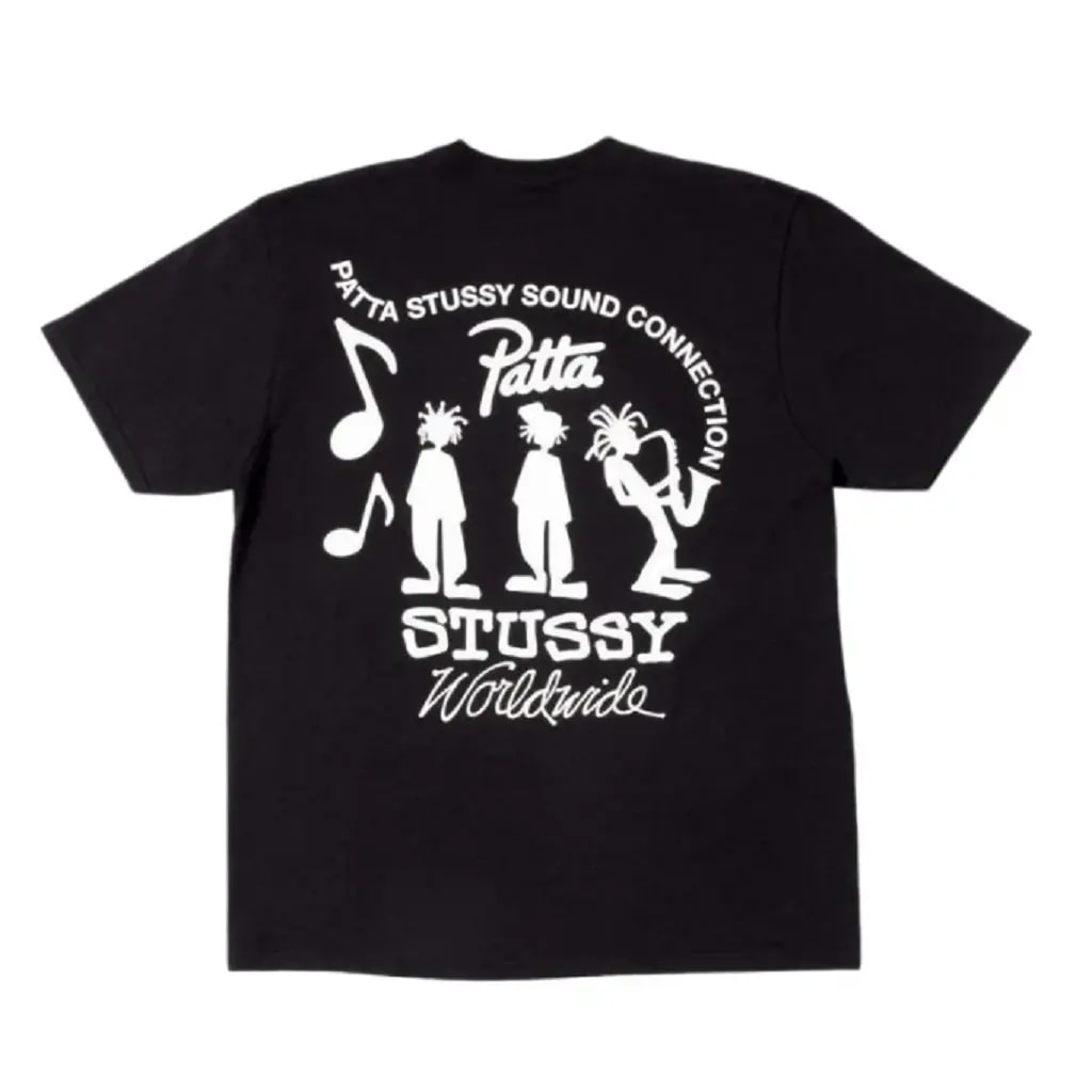 Áo Stussy x Patta Sound Connection Tee 'Black' 3903843 — kich-thuoc: L