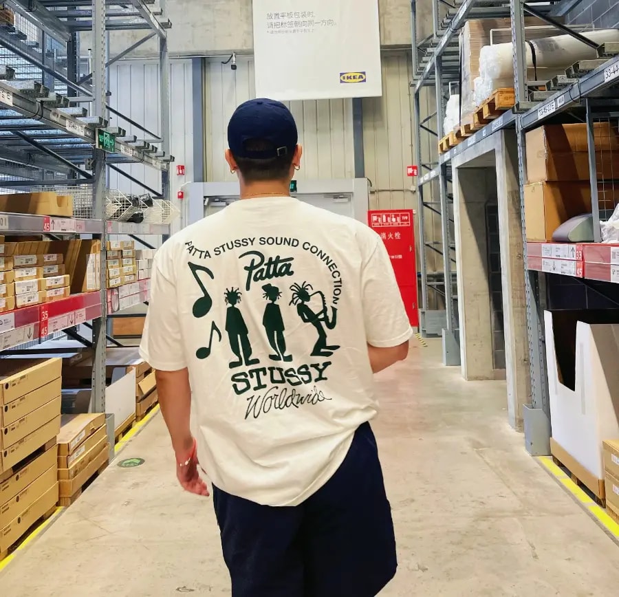 Áo Stussy x Patta Sound Connection Tee 'White' 3903843 — ảnh 3
