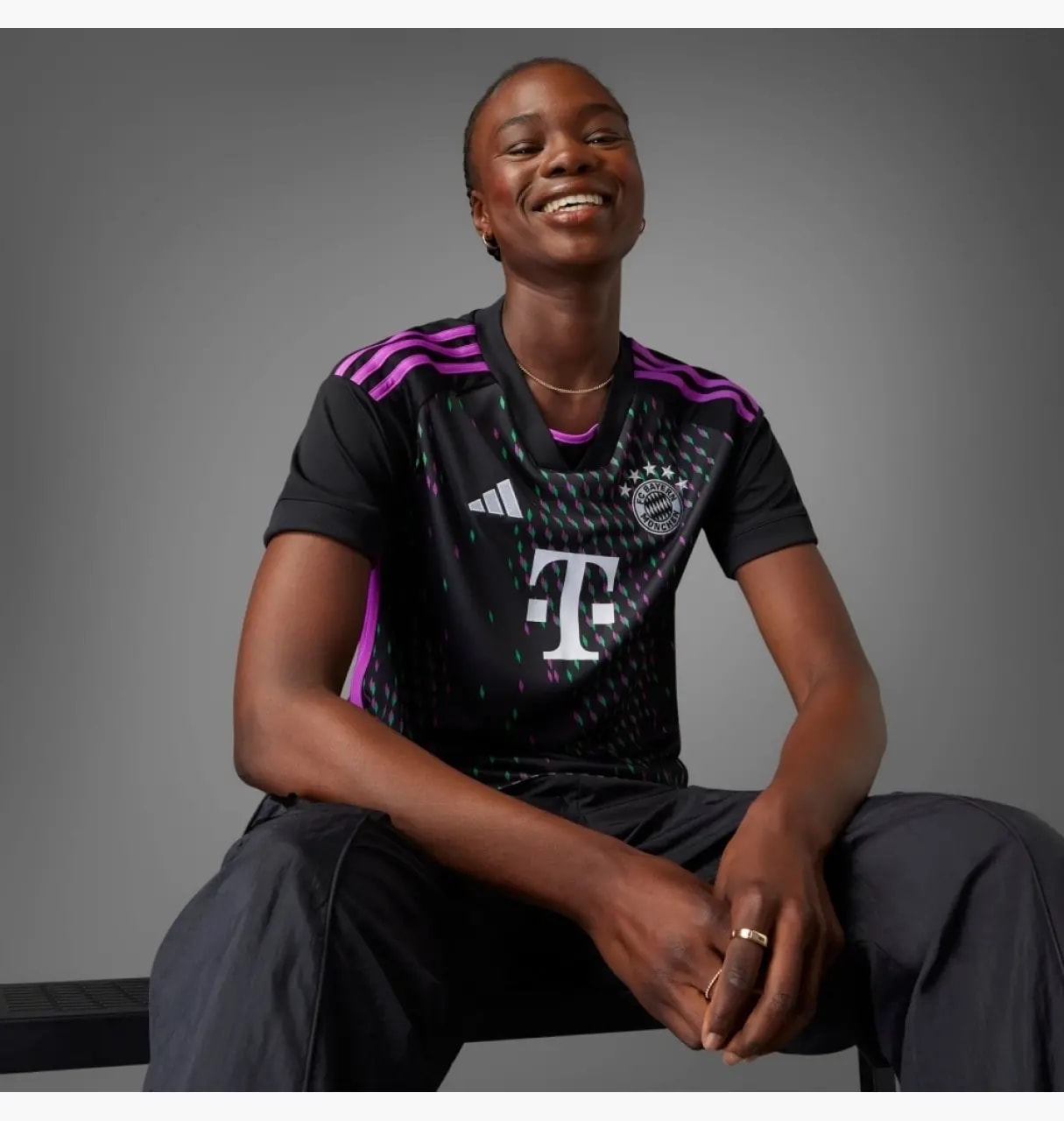 Áo Adidas FC Bayern 23/24 Away Jersey 'Black' IB1491 — ảnh 3