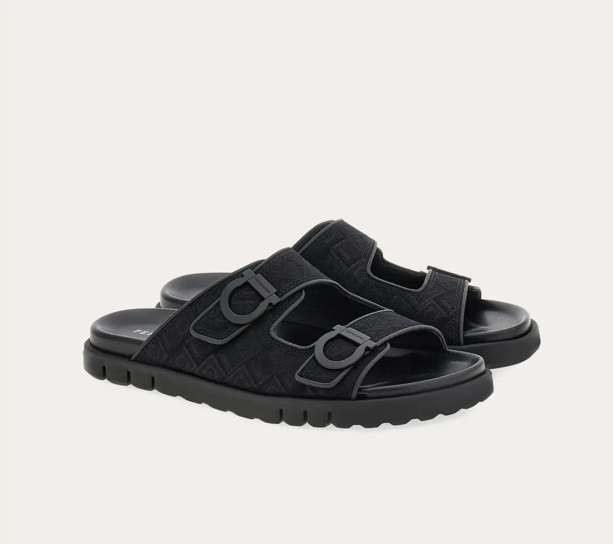 Dép Salvatore Ferragamo Double-strap Sandal 'Black' 029157-775573 — ảnh 3