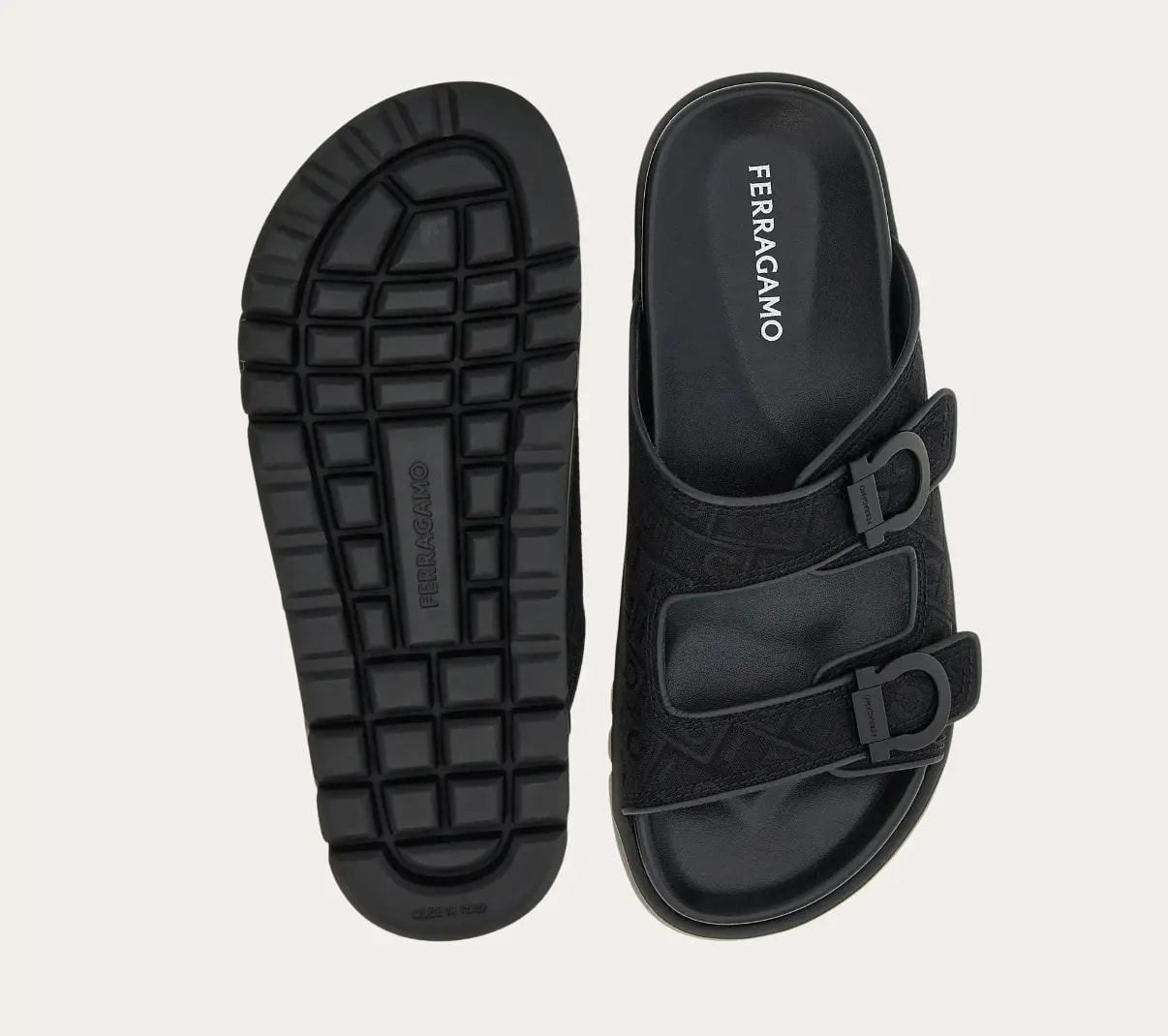 Dép Salvatore Ferragamo Double-strap Sandal 'Black' 029157-775573 — ảnh 2