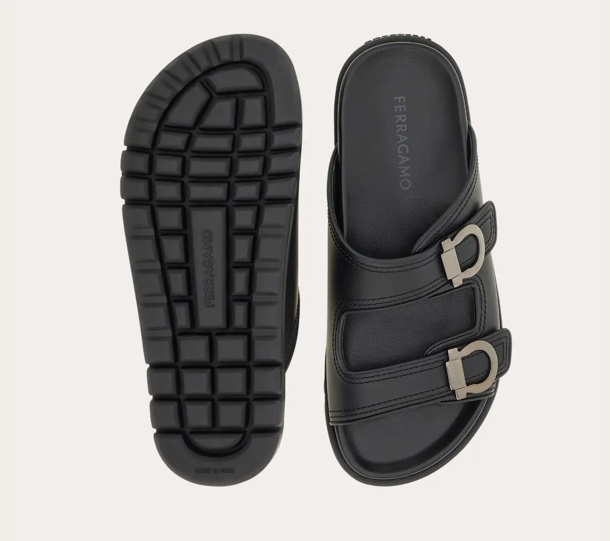 Dép Salvatore Ferragamo Double-strap Sandal 'Black' 027970-774491 — ảnh 2
