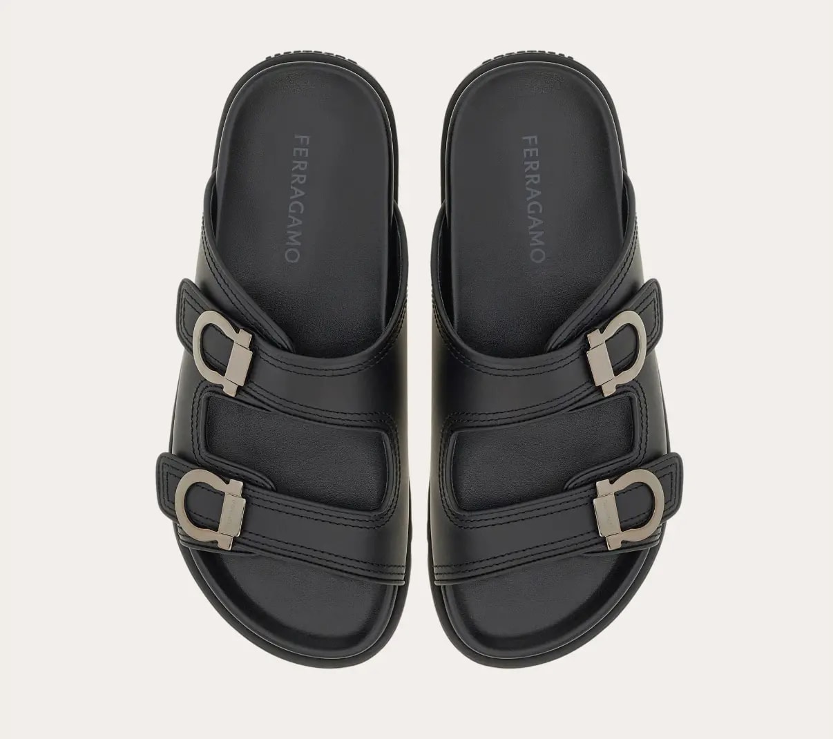 Dép Salvatore Ferragamo Double-strap Sandal 'Black' 027970-774491 — ảnh 5
