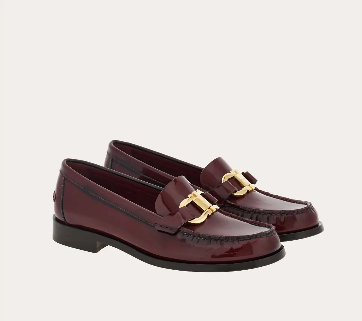 Giày Salvatore Ferragamo Moccasin Gancini Ornament 'Burgundy' 01H443-769633 — ảnh 3