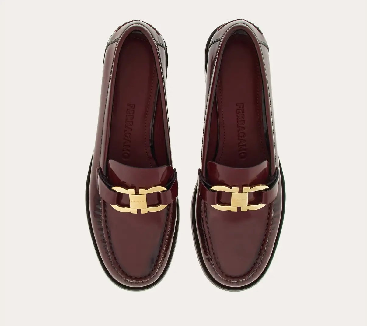 Giày Salvatore Ferragamo Moccasin Gancini Ornament 'Burgundy' 01H443-769633 — ảnh 5