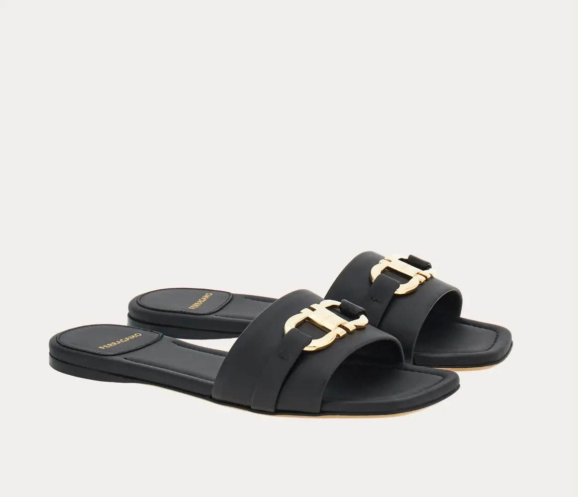 Dép Salvatore Ferragamo Flat Slide 'Black' 01G997-769636 — ảnh 3