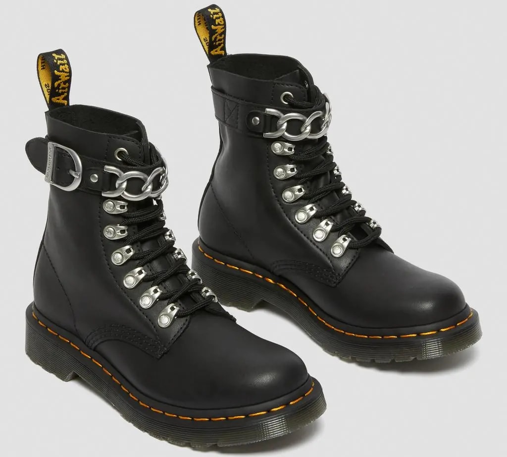 Giày Dr.Martens 1460 Pascal Chain Leather Lace Up 'Black' 27266001 — ảnh 3