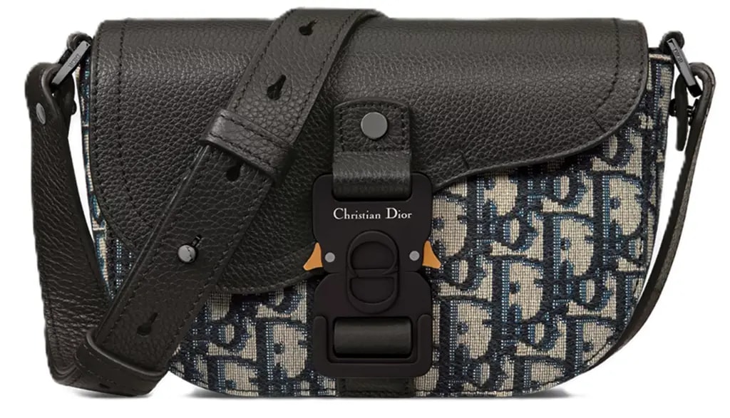 Túi Dior Mini Saddle Flap 'Black Beige' 2ADCA435YKS-H27E