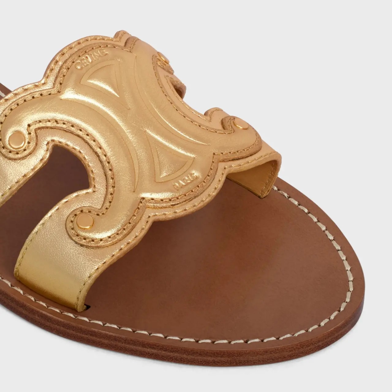 Dép Celine Triomphe Mule 'Gold' 352413093C-35OR — ảnh 2