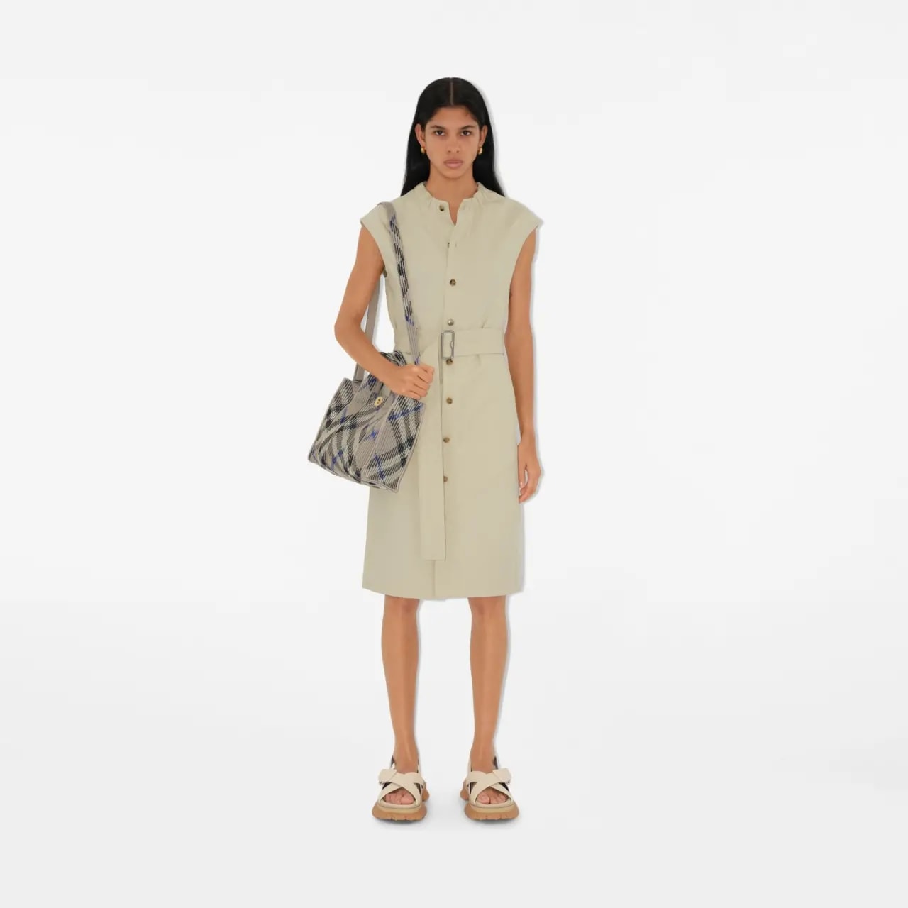 Túi Burberry Mini Check Knitted Tote 'Lichen' 80904041 — ảnh 3