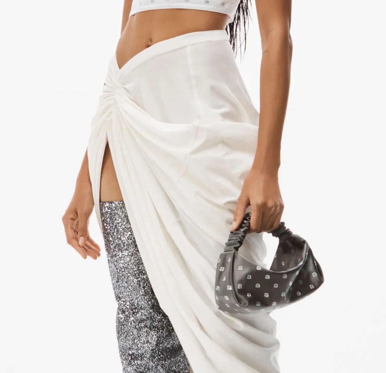 Túi Alexander Wang Hotfix Scrunchie Mini Bag In Satin 'Smoked Pearl' 20123R30T068 — ảnh 2