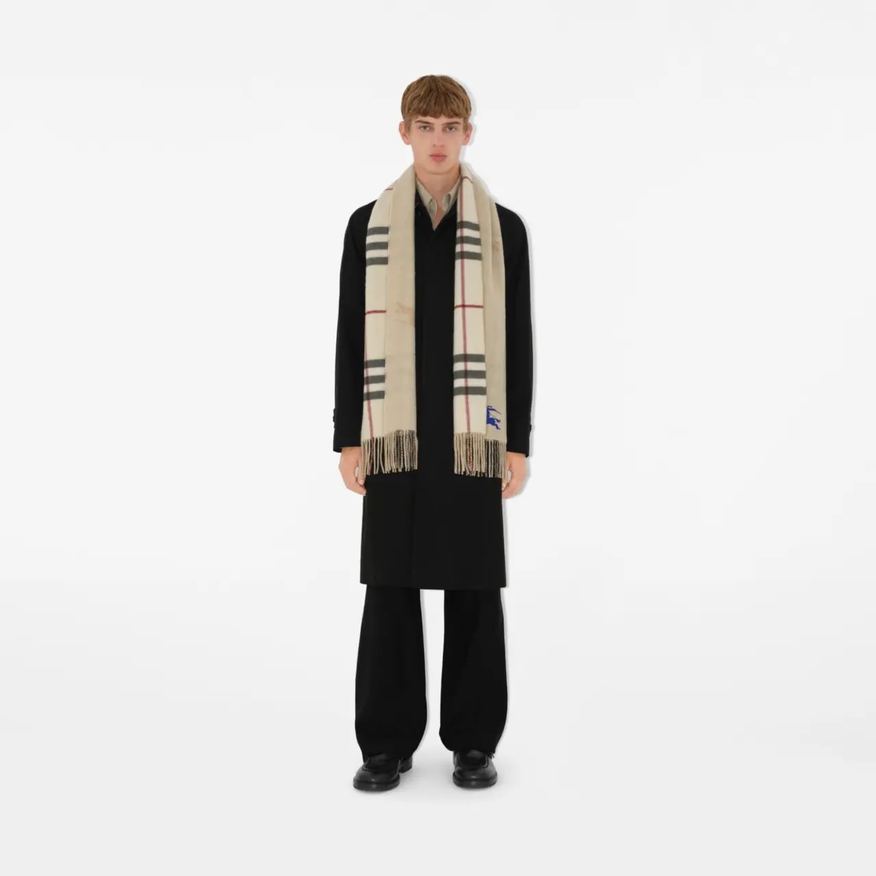 Khăn Burberry Reversible EKD Check Cashmere Scarf 'Stone' 80952241 — ảnh 2