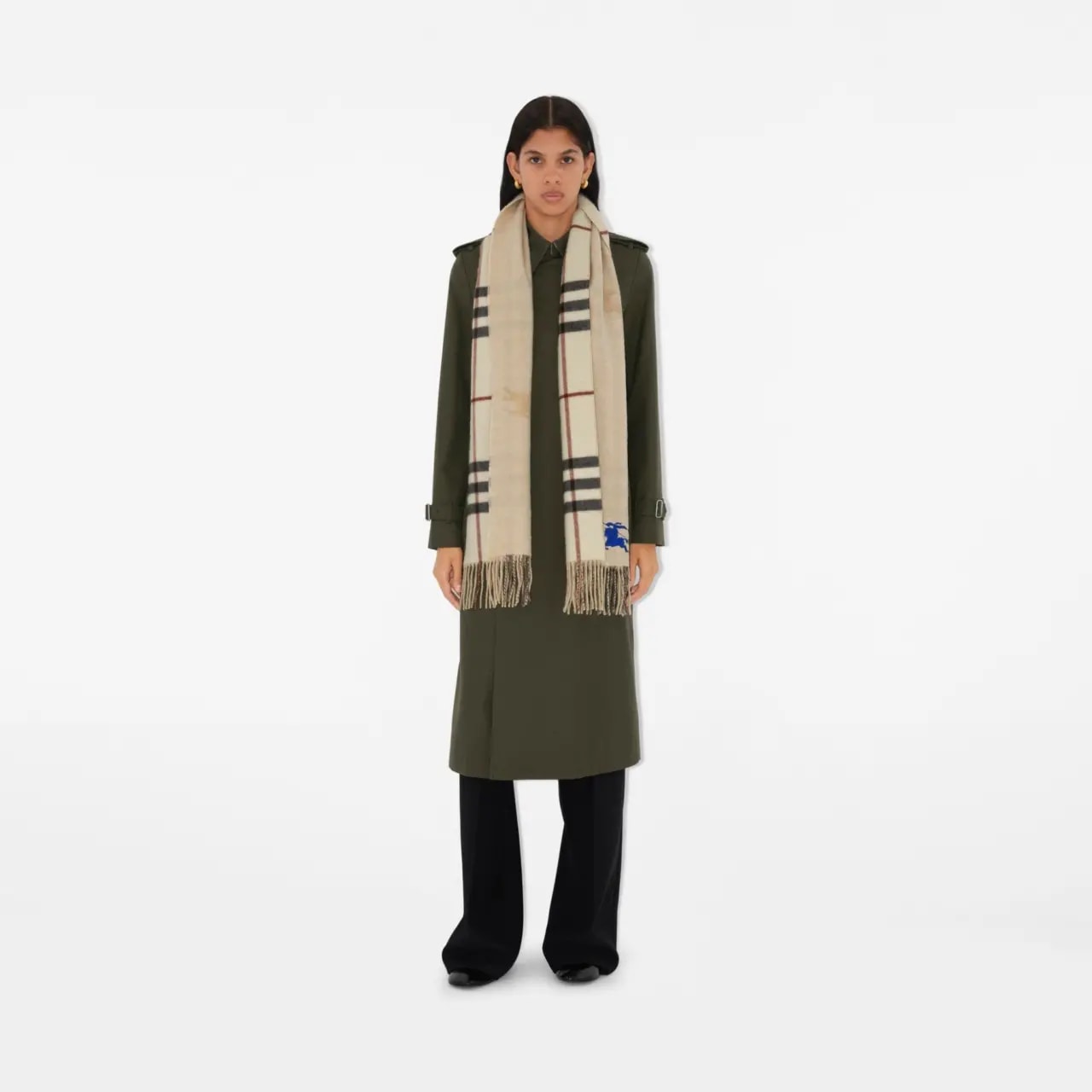 Khăn Burberry Reversible EKD Check Cashmere Scarf 'Stone' 80952241 — ảnh 3