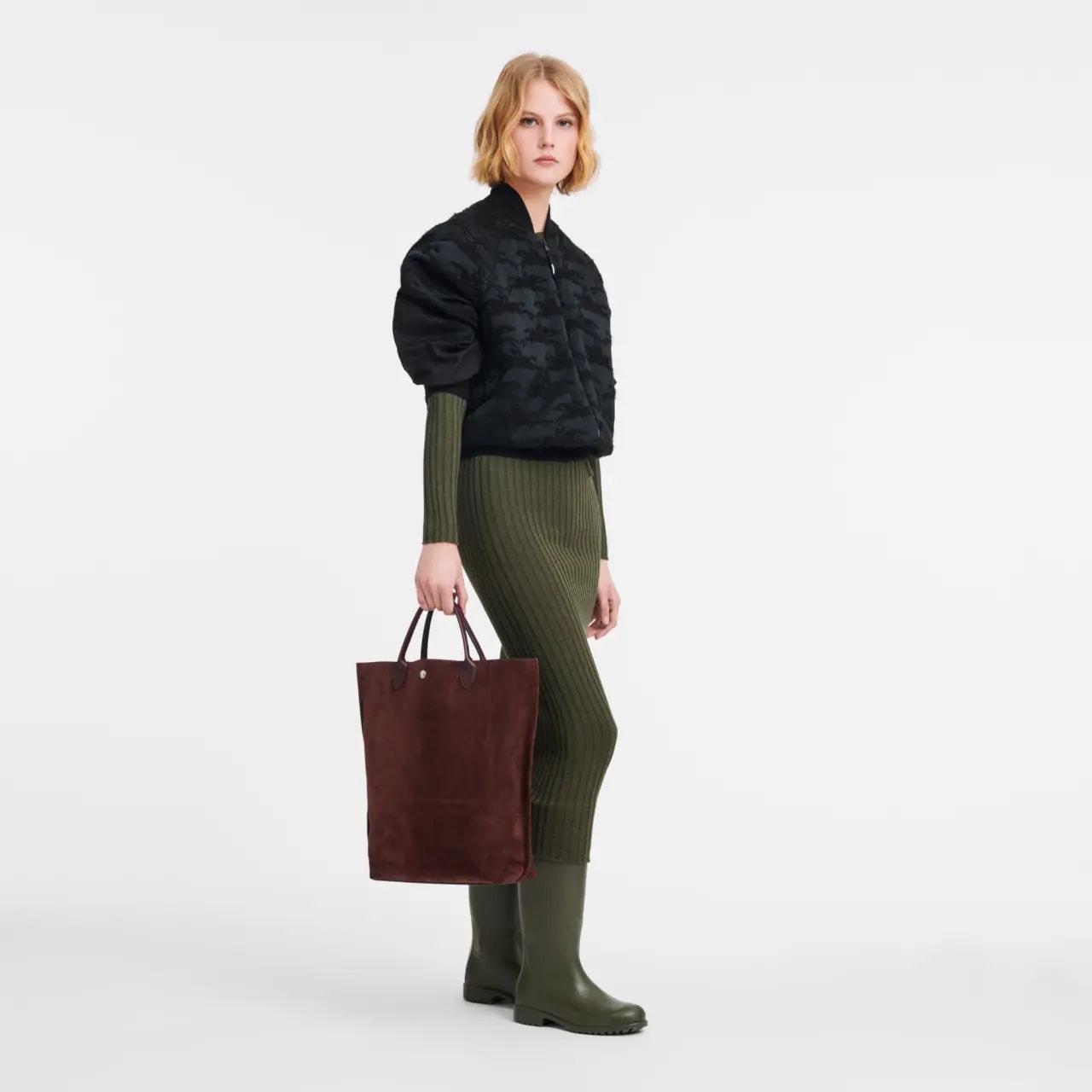Túi Longchamp Cabas Longchamp M 'Burgundy' 10277HFO009 — ảnh 2