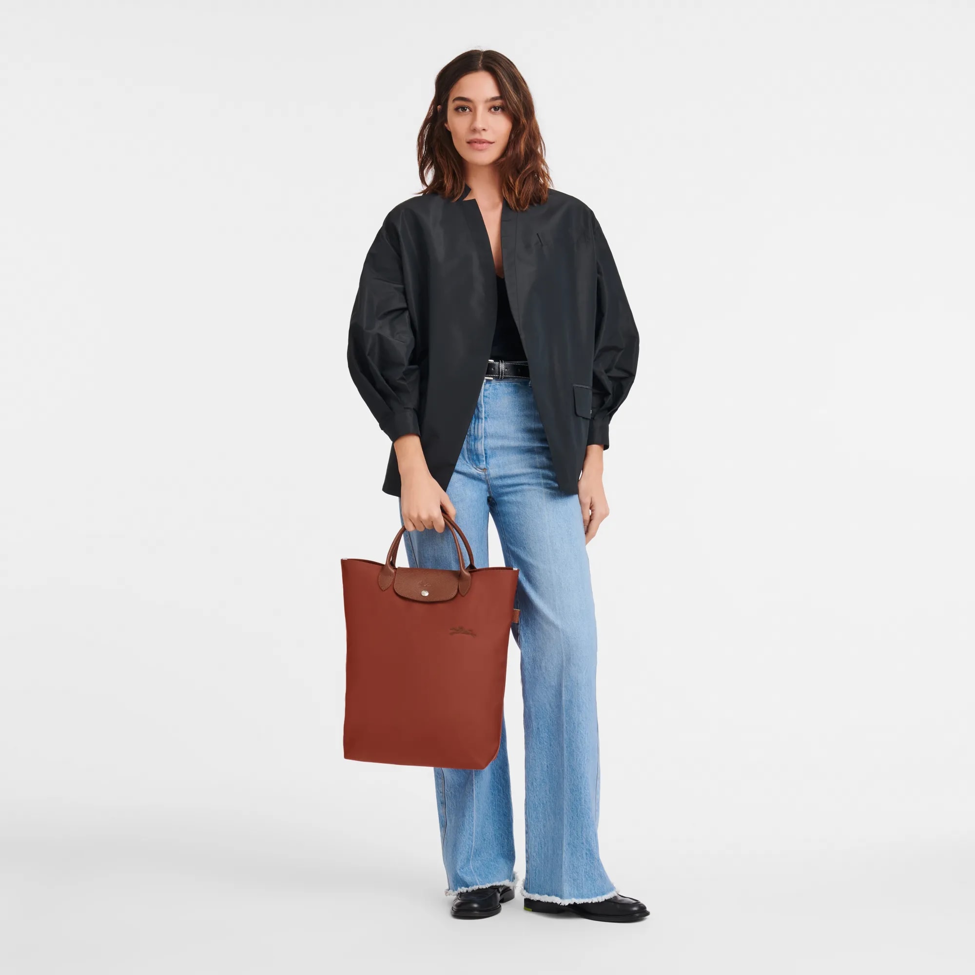 Túi Longchamp Le Pliage Green M Tote Bag 'Graphite' L2605919P66 — ảnh 2