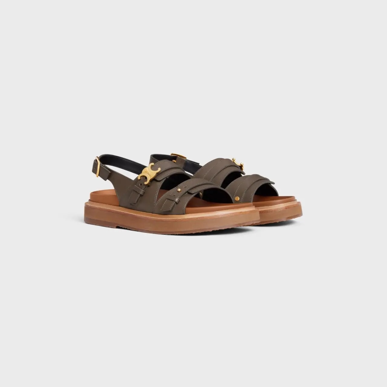 Dép Celine Tippi Triomphe Sandal 'Dark Olive' 359814578C-31DO — ảnh 2