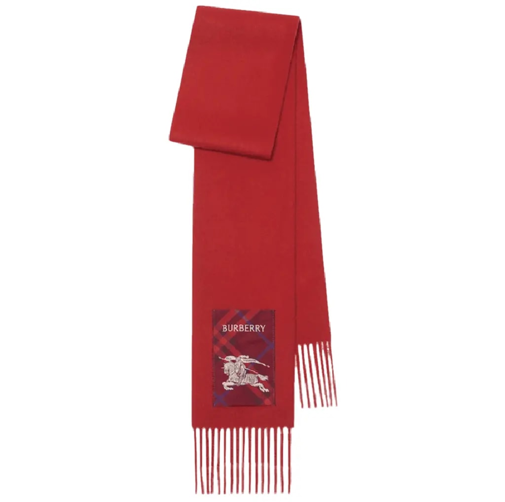 Khăn Burberry Check Label Cashmere Scarf 'Rust' 81039961