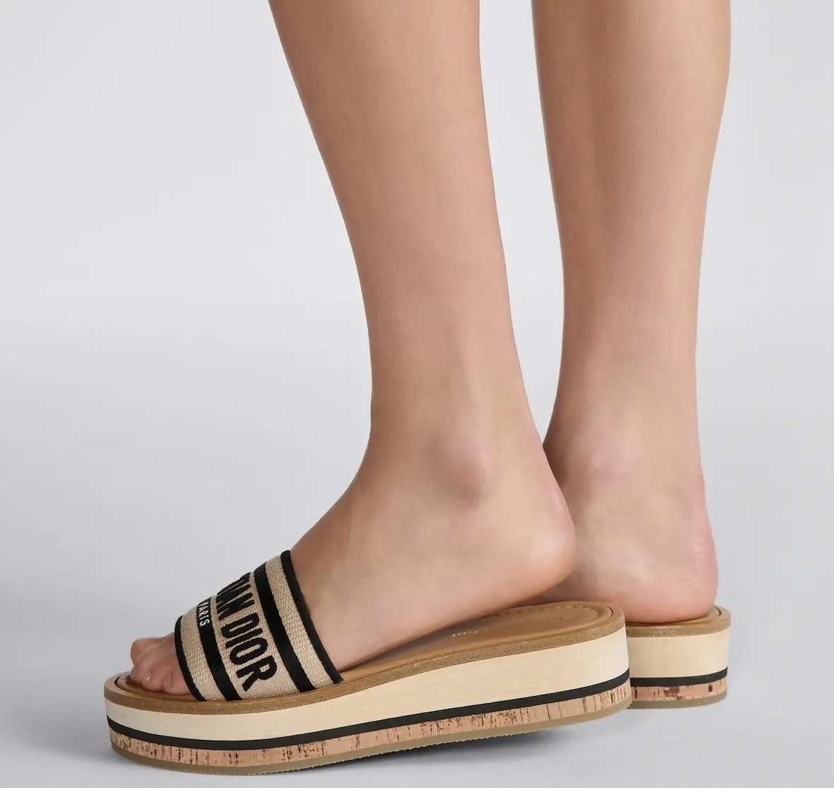 Dép Christian Dior Dway Platform Slide 'Natural Raffia' KCO052ECJ-S900 — ảnh 2