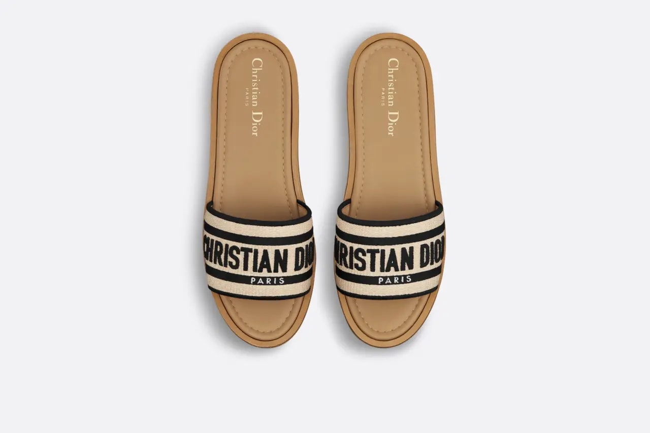 Dép Christian Dior Dway Platform Slide 'Natural Raffia' KCO052ECJ-S900 — ảnh 4