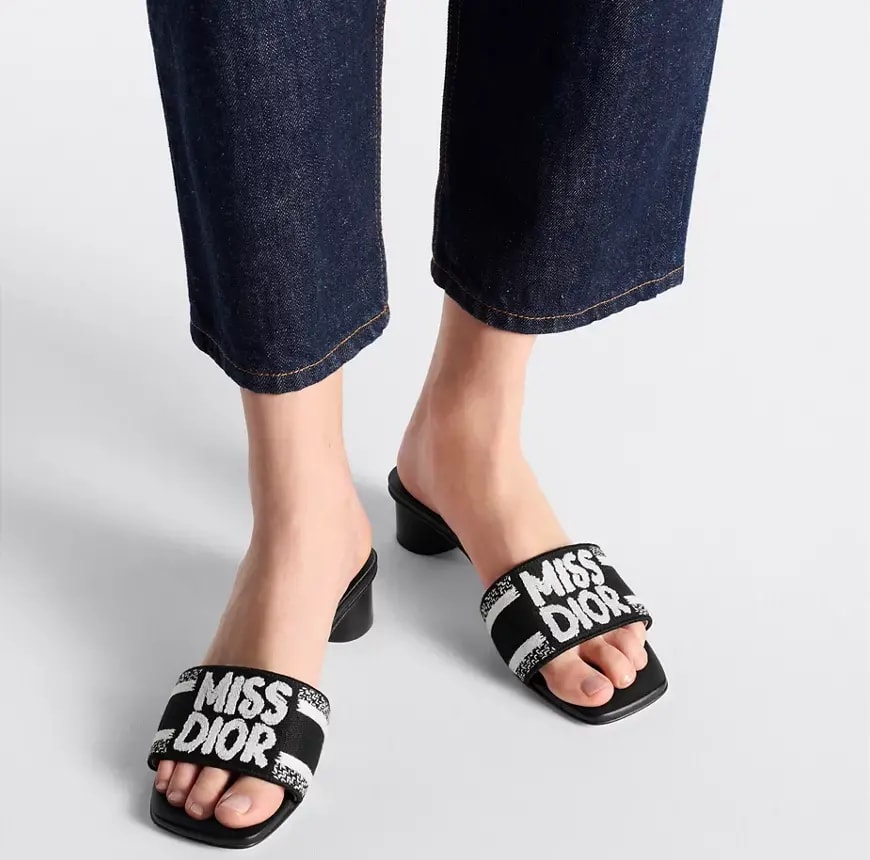 Dép Dior Dway Heeled Slide 'Black' KCO112EZD-S900 — ảnh 2